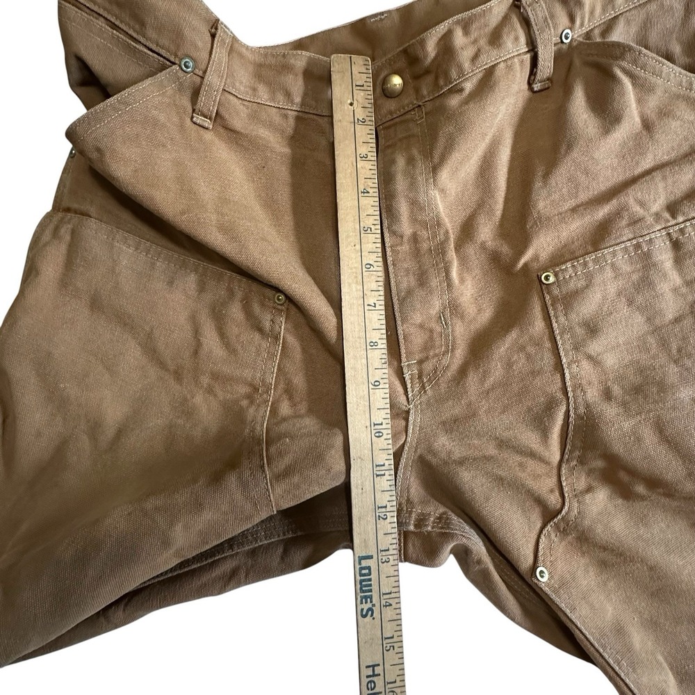 CARHARTT Men's 38x31 Brown Canvas Double Knee Carpenter Pants Stained - Picture 12 of 13